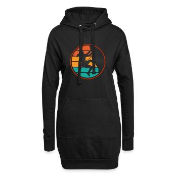 Klettern Mountain Boulder Climble Kletterer - Hoodie-Kleid - Schwarz - Vorne