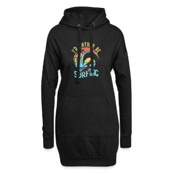 I'd Rather Be Surfing Summer Surfer Surfboard - Hoodie-Kleid - Schwarz - Vorne