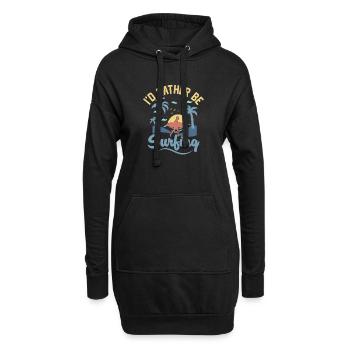 I'd Rather Be Surfing Surfboard Surfer Summer - Hoodie-Kleid - Schwarz - Vorne
