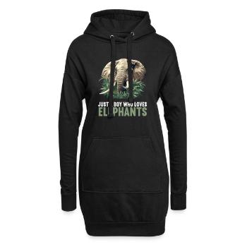 Elefanten Elefant - Hoodie-Kleid - Schwarz - Vorne