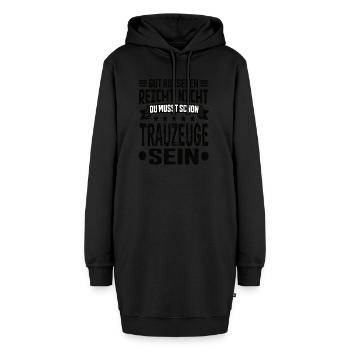 Trauzeuge - Hoodie-Kleid - Schwarz - Vorne - AI Model Female 172 light (172cm)