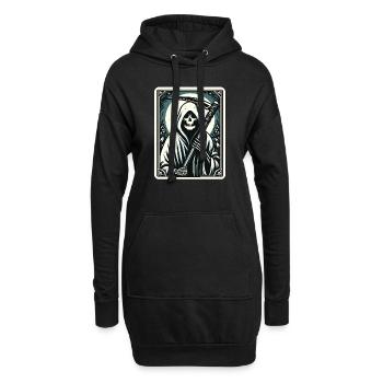 Tarotkarte Tod XIII, Tarot Karte Sensenmann - Hoodie-Kleid - Schwarz - Vorne