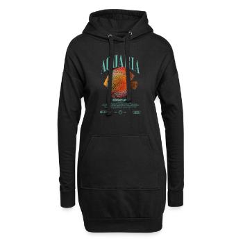 Diskus-Buntbarsch Fish Keeper Moderne Streetwear - Hoodie-Kleid - Schwarz - Vorne