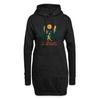 Ich bin nicht verloren, ich bin auf Meile 87 Marathon - Hoodie-Kleid - Schwarz - Vorne