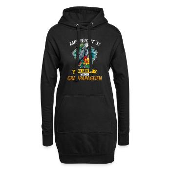 Graupapageien Graupapagei - Hoodie-Kleid - Schwarz - Vorne
