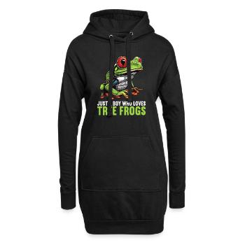 Tree Frog Baumfrösche Baumfrosch - Hoodie-Kleid - Schwarz - Vorne