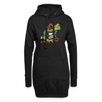 Tree Frog Baumfrösche Baumfrosch - Hoodie-Kleid - Schwarz - Vorne