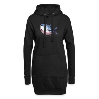 Thon Thunfische Thunfisch - Sweat-shirt à capuche long Femme - noir - Devant