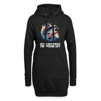 Tuna Thunfische Thunfisch - Hoodie-Kleid - Schwarz - Vorne