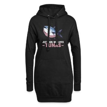Thon Thunfische Thunfisch - Sweat-shirt à capuche long Femme - noir - Devant