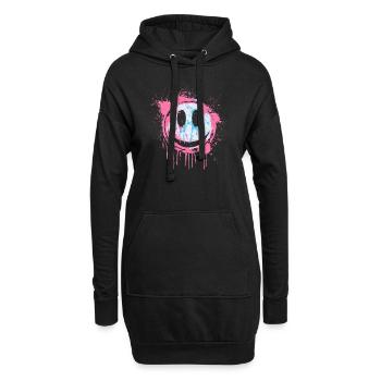 Graffiti Smiley Face - Street Art Urbain - Sweat-shirt à capuche long Femme - noir - Devant