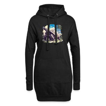 Tortues géantes Tortue géante - Sweat-shirt à capuche long Femme - noir - Devant