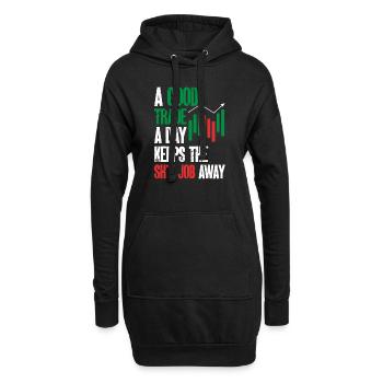 Trading Crypto Stock Market Investor Day Trader - Sweat-shirt à capuche long Femme - noir - Devant