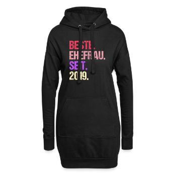 Meilleure épouse de la Saint-Valentin depuis 2019 - Sweat-shirt à capuche long Femme - noir - Devant
