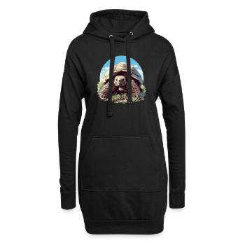 Tortues géantes Tortue géante - Sweat-shirt à capuche long Femme - noir - Devant