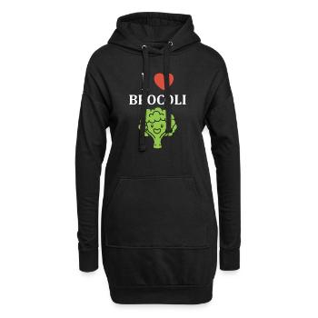 humour brocoli - Sweat-shirt à capuche long Femme - noir - Devant