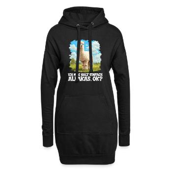 Alpaga Alpagas Alpaga - Sweat-shirt à capuche long Femme - noir - Devant