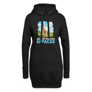 Alpaga Alpagas Alpaga - Sweat-shirt à capuche long Femme - noir - Devant