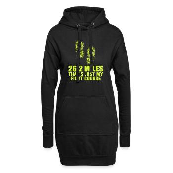 26,2 milles ? Ce n’est que mon premier cours - Sweat-shirt à capuche long Femme - noir - Devant