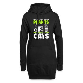 Plantes et chats Jardin Amoureux des plantes - Sweat-shirt à capuche long Femme - noir - Devant
