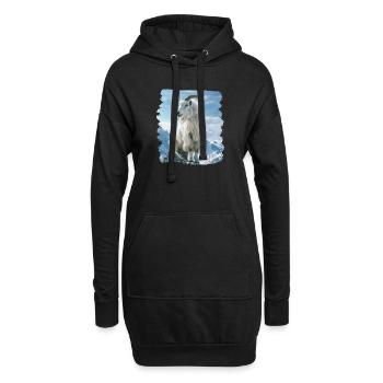 Alpine Goat Bergziegen Bergziege - Hoodie-Kleid - Schwarz - Vorne