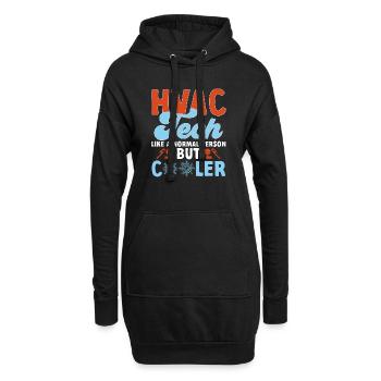 Chauffage, Climatisation, Ventilation, Technicien - Sweat-shirt à capuche long Femme - noir - Devant