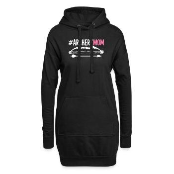Bogenschießen Mama Lustige Mama Pfeil Jagd Befiederung - Hoodie-Kleid - Schwarz - Vorne