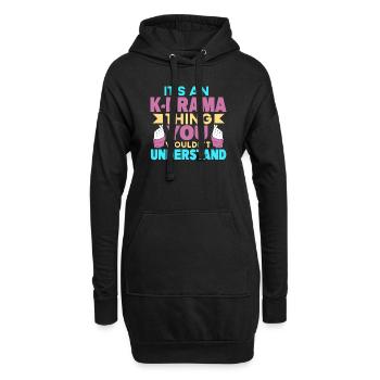 Fan d’amant de K-Drama Korean Drama Merch - Sweat-shirt à capuche long Femme - noir - Devant