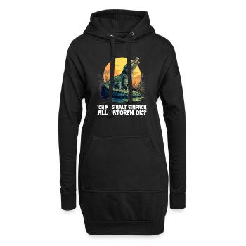Alligatoren Alligator - Hoodie-Kleid - Schwarz - Vorne