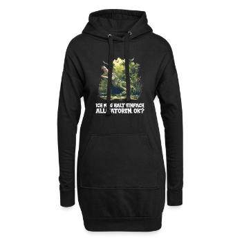 Alligatoren Alligator - Hoodie-Kleid - Schwarz - Vorne