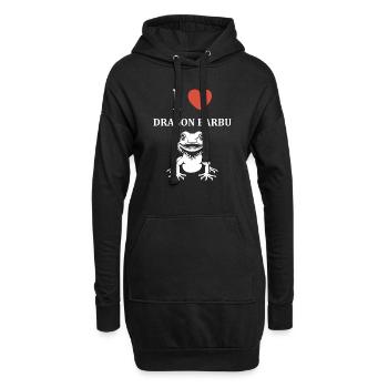 Dragon barbu - Sweat-shirt à capuche long Femme - noir - Devant
