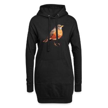 Robin Rotkehlchen - Hoodie-Kleid - Schwarz - Vorne
