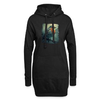 Robin Rotkehlchen - Sweat-shirt à capuche long Femme - noir - Devant