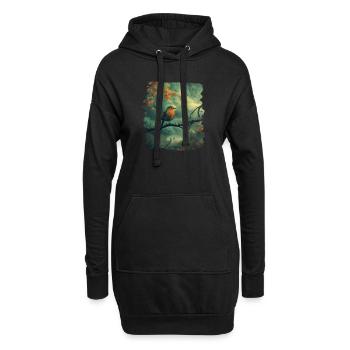 Robin Rotkehlchen - Hoodie-Kleid - Schwarz - Vorne