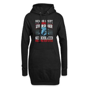 Hurricane Hunter Wife Rolling Eyes Tornado Chaser - Hoodie-Kleid - Schwarz - Vorne