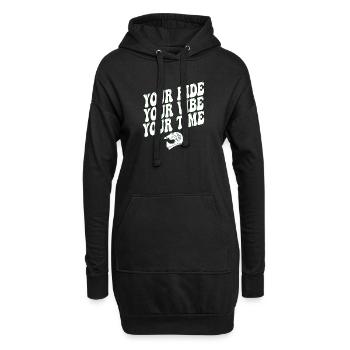 Deine Fahrt Dein Vibe Deine Zeit Motocross - Hoodie-Kleid - Schwarz - Vorne