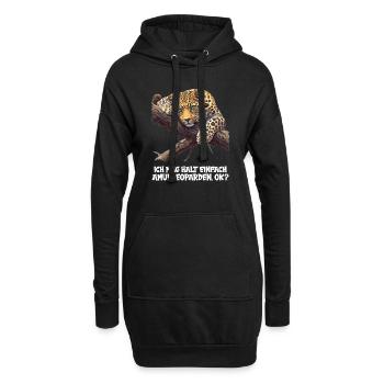 Amur Leopard Amurleoparden Amurleopard - Hoodie-Kleid - Schwarz - Vorne