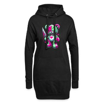Pastell Goth Teddybär Horror Gruselig Beängstigend - Hoodie-Kleid - Schwarz - Vorne