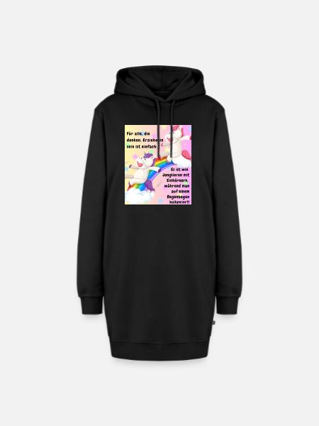 einhorn - Hoodie-Kleid - Schwarz