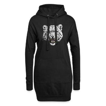 Snow Leopard Schneeleoparden Schneeleopard - Hoodie-Kleid - Schwarz - Vorne