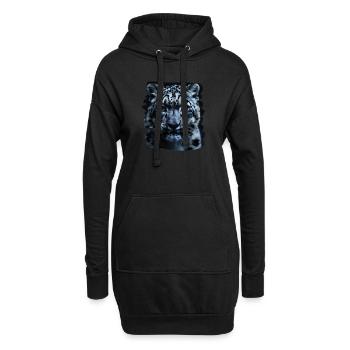 Snow Leopard Schneeleoparden Schneeleopard - Hoodie-Kleid - Schwarz - Vorne