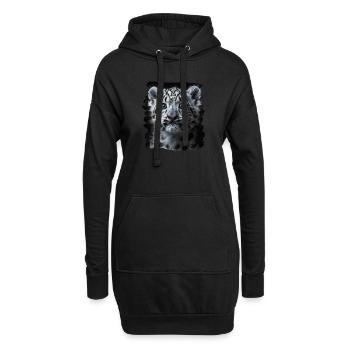 Snow Leopard Schneeleoparden Schneeleopard - Hoodie-Kleid - Schwarz - Vorne