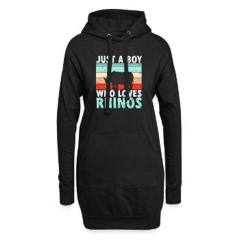 Nashorn Rhino Einhorn - Hoodie-Kleid - Schwarz - Vorne