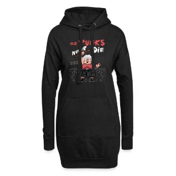 Alte Punks sterben nie - Diese Oma rockt und - Hoodie-Kleid - Schwarz - Vorne