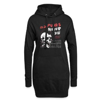 Les vieux punks ne meurent jamais - Skull Punk Rock - Le punk est - Sweat-shirt à capuche long Femme - noir - Devant