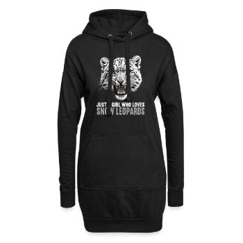 Léopard des neiges Schneeleoparden Schneeleopard - Sweat-shirt à capuche long Femme - noir - Devant