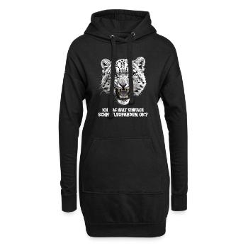 Léopard des neiges Schneeleoparden Schneeleopard - Sweat-shirt à capuche long Femme - noir - Devant