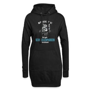 Snow Leopard Schneeleoparden Schneeleopard - Hoodie-Kleid - Schwarz - Vorne