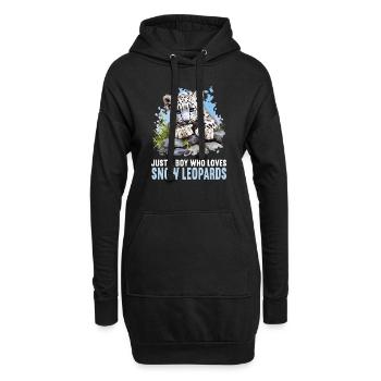 Léopard des neiges Schneeleoparden Schneeleopard - Sweat-shirt à capuche long Femme - noir - Devant