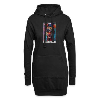 Cartes de tarot Carte de tarot Le fou Le fou - Sweat-shirt à capuche long Femme - noir - Devant